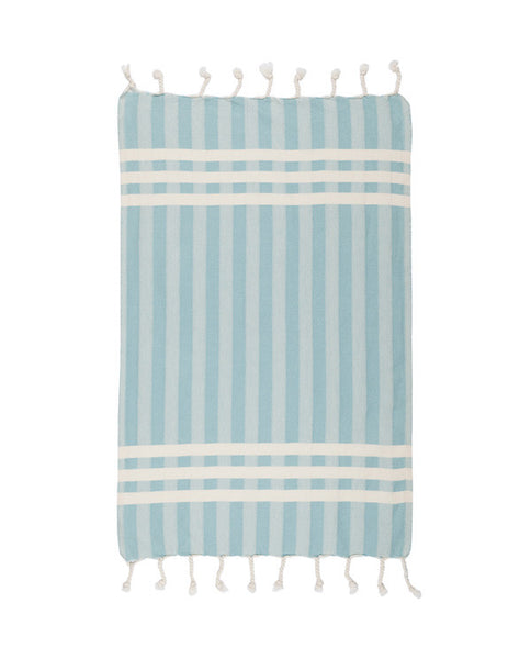 Cotton kitchen towel with fringes, made in Turkey - Shopping Blue