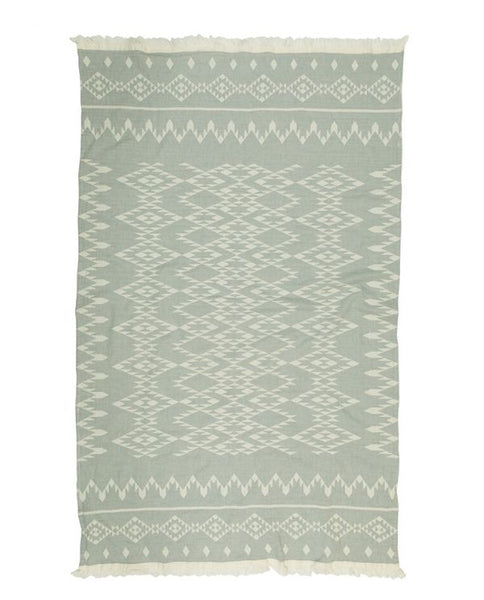 Peshtemal Turkish towel with kilim pattern, cotton - Shopping Blue